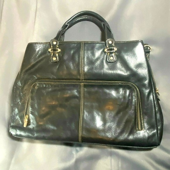 Liz Claiborne Business Class Brown Leather Brief Case Tote Bag - Picture 11 of 12